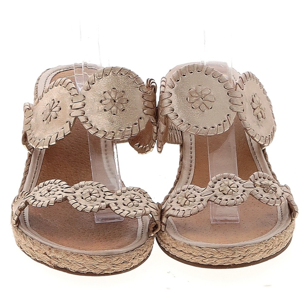 Jack Rogers Shelby Leather Wedge Espadrilles, Size 5